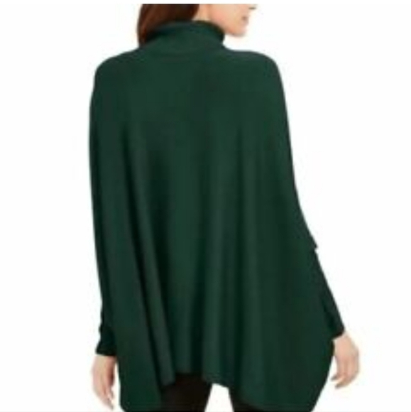 Alfani Forest Green Turtleneck Poncho Sweater Size XS Office Womens Knit - Picture 2 of 10